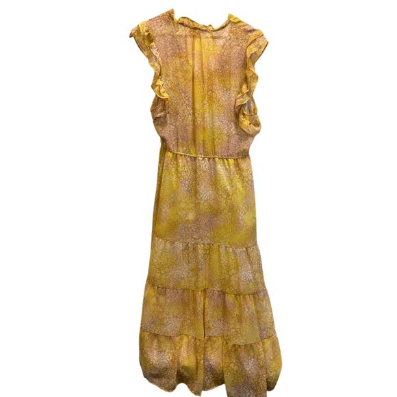BB DAKOTA | Butter Yellow Dream Girl Tiered Midi Dress Cottagecore | Size M - Picture 4 of 10